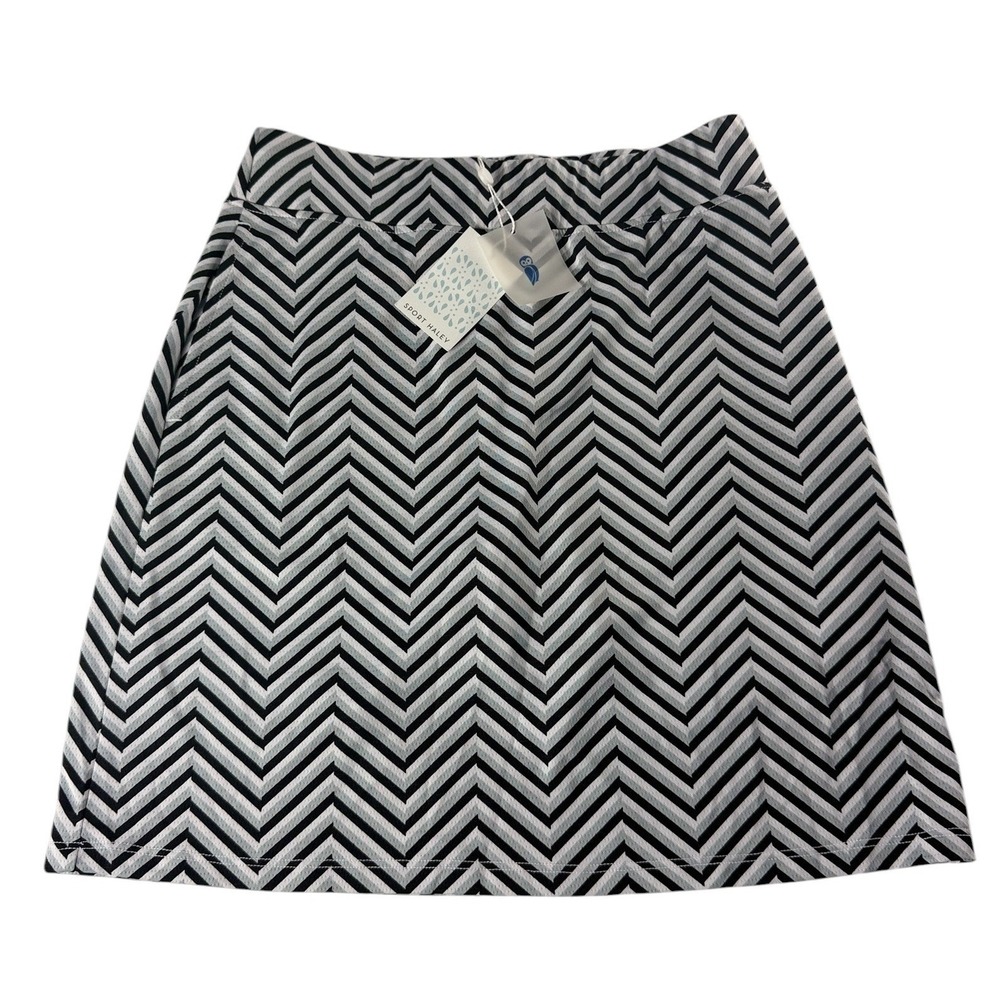 Sport Haley Womens Black White Chevron Golf Skort XS H11217SM-BLKWHTXLB NEW